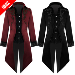 Mandarin Collar Western New Tailcoat Medieval Retro Fashion Medium Length Punk Men's Coat Amazon