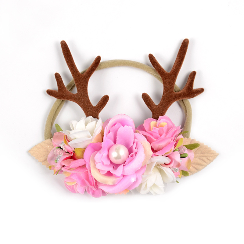 Fashion Flower Antlers Cloth Flowers Hair Band 1 Piece6