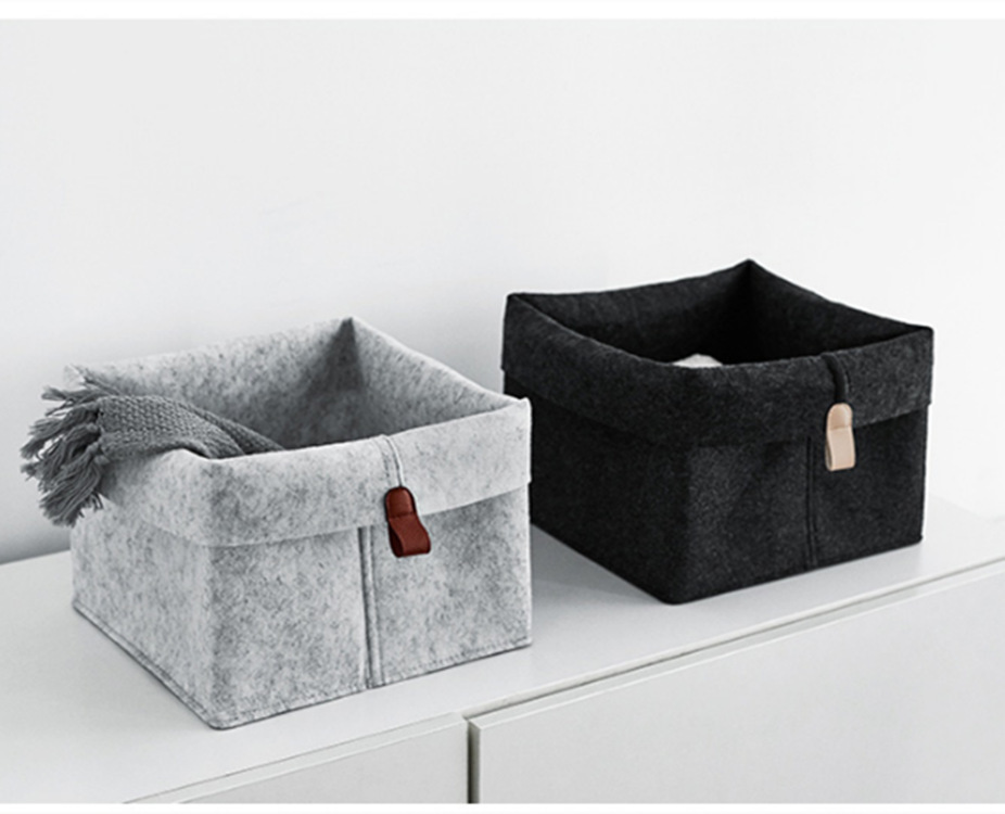 Fábrica al por mayor fieltro caja de almacenamiento cesta durable multifuncional ropa papelería almacenamiento cesta