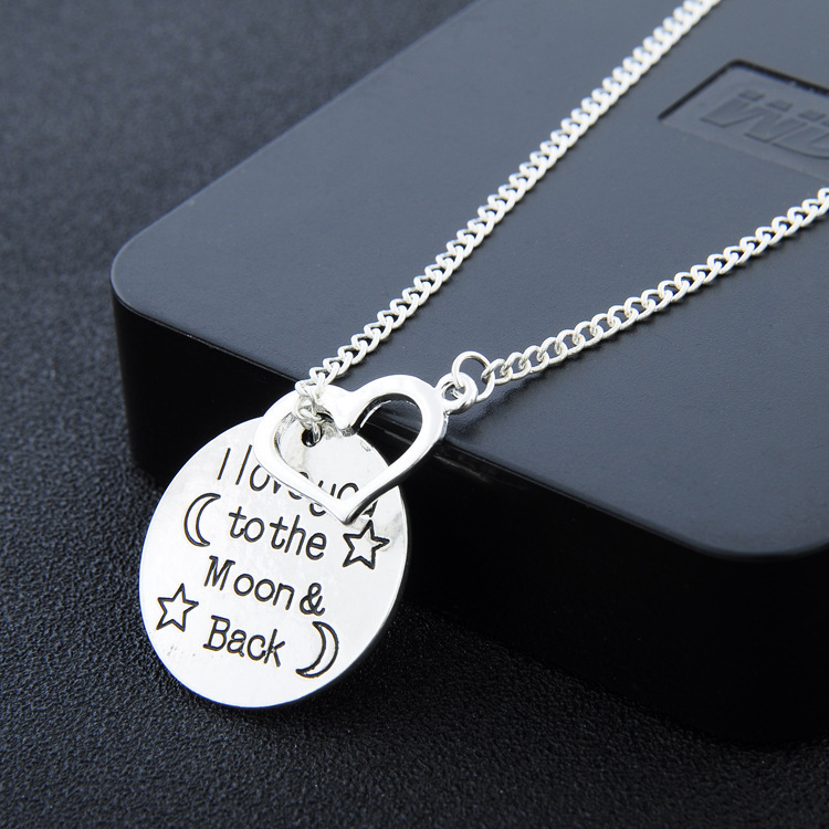 New fashion letters I love you to MoonBack love necklace yiwu nihaojewelry wholesale