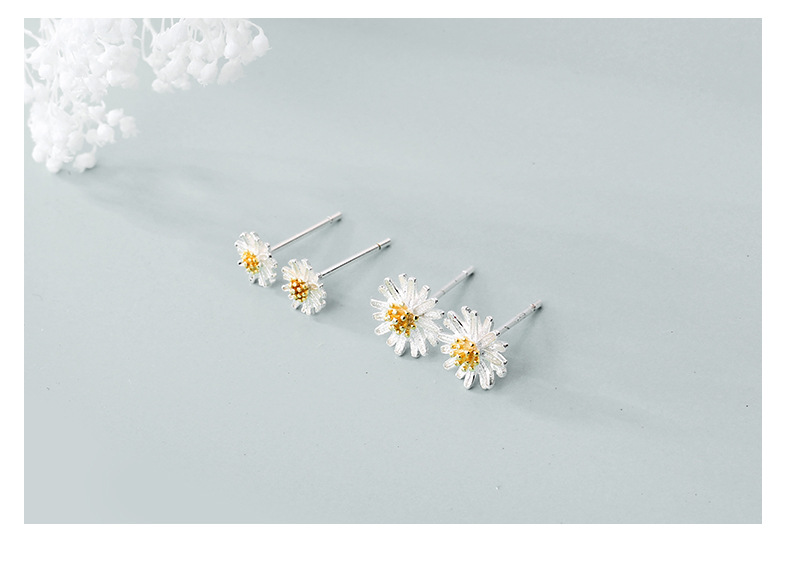 5g Weight Ear Studs Classification 1 Pair Quantity 1 Pair 925 Sterling Silver Flower Ear Studs