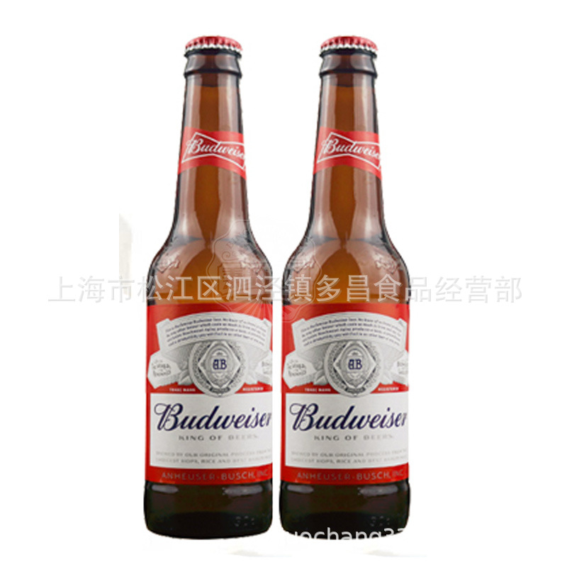 12瓶装英国进口百威 旋盖黄啤酒百威300ml*12瓶装