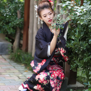 New plum blossom kimono formal anti wrinkle ironless Japanese kimono