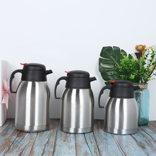 雙層不銹鋼真空保溫壺歐式咖啡壺家用熱水瓶2L暖水瓶外貿禮品logo