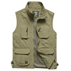 Men's quick -drying vest thin fishing vest large size photography vest spring autumn multi -pocket net eye casual shoulders