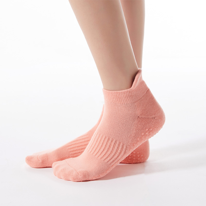 Nuevos calcetines de yoga transfronterizos engrosados toalla caliente parte inferior cómoda punta redonda Terry deportes barco Calcetines calcetines de piso de estilo coreano