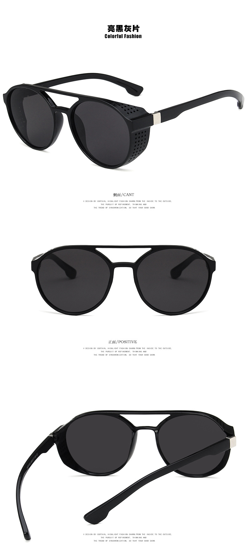 Steampunk Sonnenbrille 2020 Neue Europäische Und Amerikanische Modetrends Neue Sonnenbrille Runde Wind Dichte Sonnenbrille display picture 8