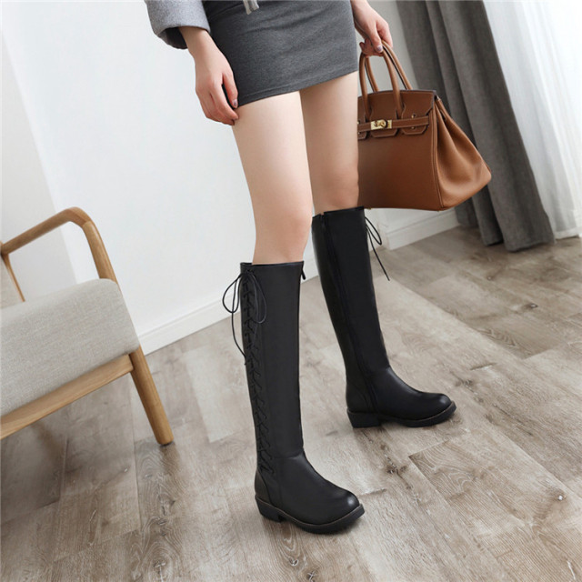 Autumn and winter new fashion Korean side zipper flat bottom boots 