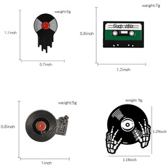 AliExpress CD, Gramophone, Vinyl Record Brooch, Alloy Skull Finger, Tape Brooch
