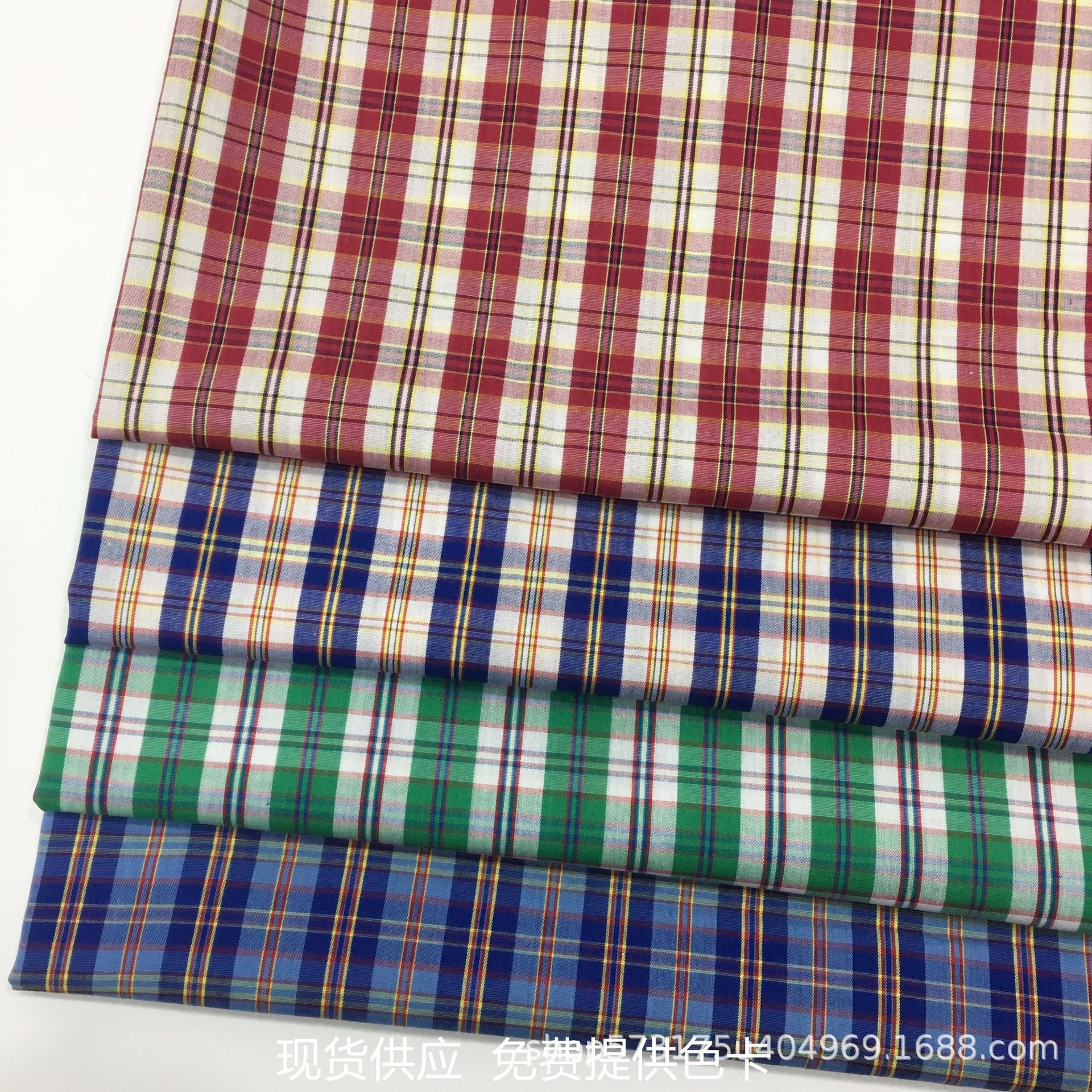 春夏新款 现货供应 全棉色织格子布 小格子衬衫布  休闲服装