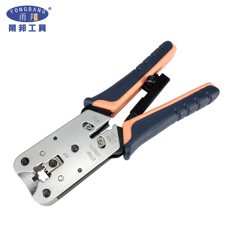 8P Crystal Head Ratchet Labor-Saving Wire Cutting and Stripping Wire Rj45 Zinc Alloy Single-Use L2182R Network Cable Pliers