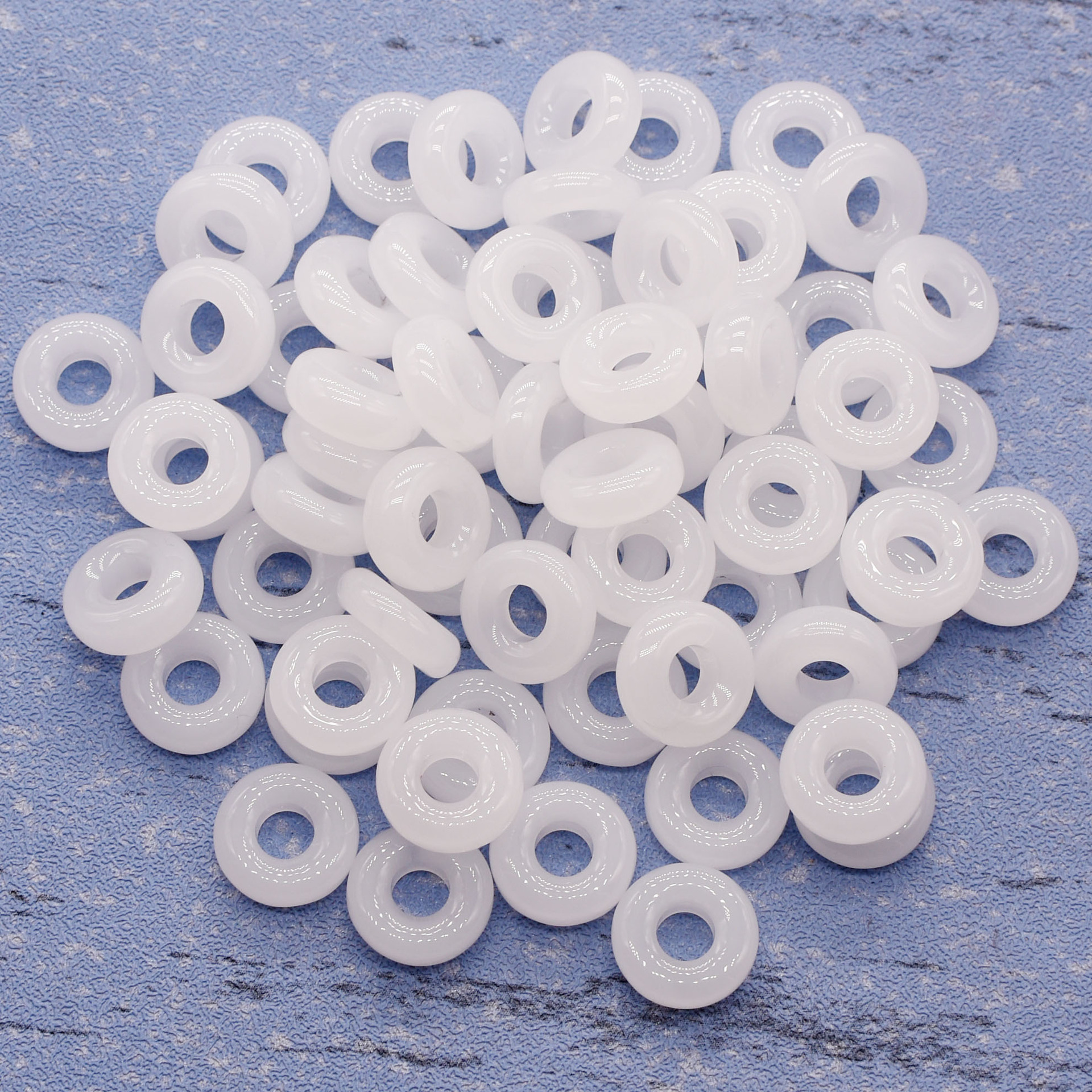 Glass protective amulet white jade