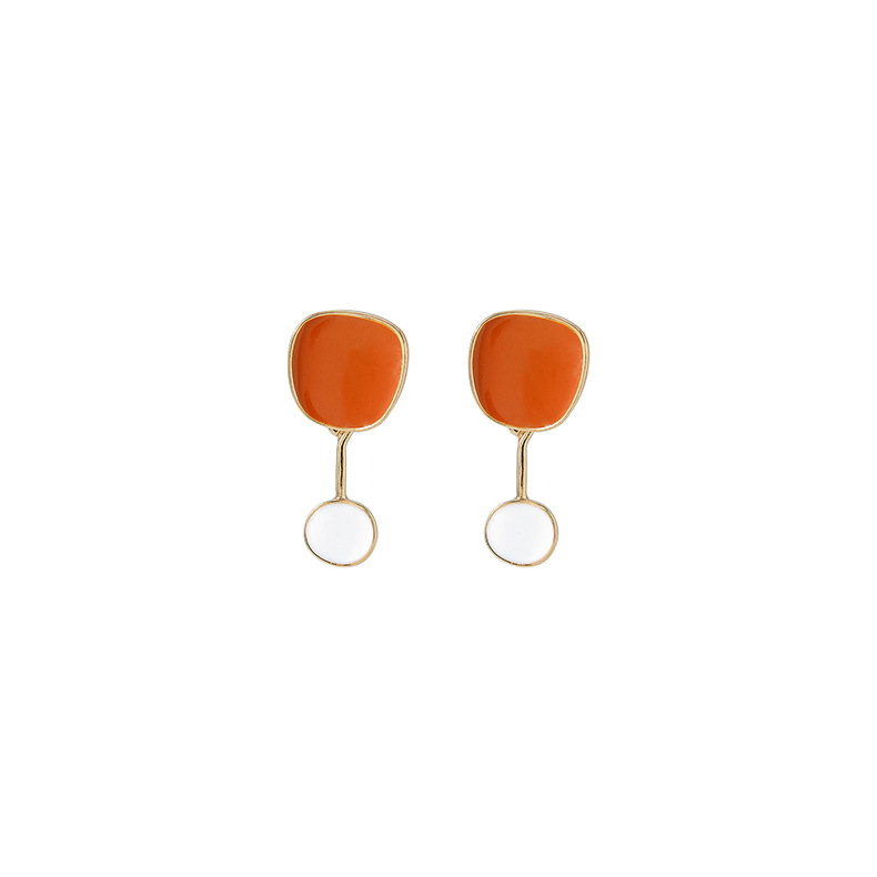 South Korea S925 Silver Drop Oil Stud Earrings Women's New Fashion Hot Color Matching Round Ear Studs display picture 10