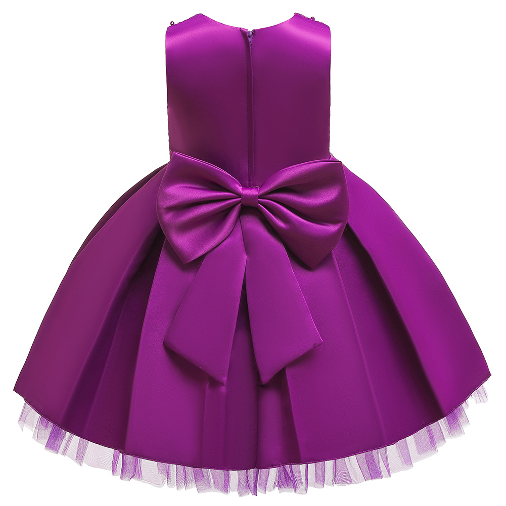 Européen Et Américain Nouveaux Enfants Robe De Filles Princesse Pettiskirt Fleur Fille De Mariage Robe Enfants Robe display picture 9