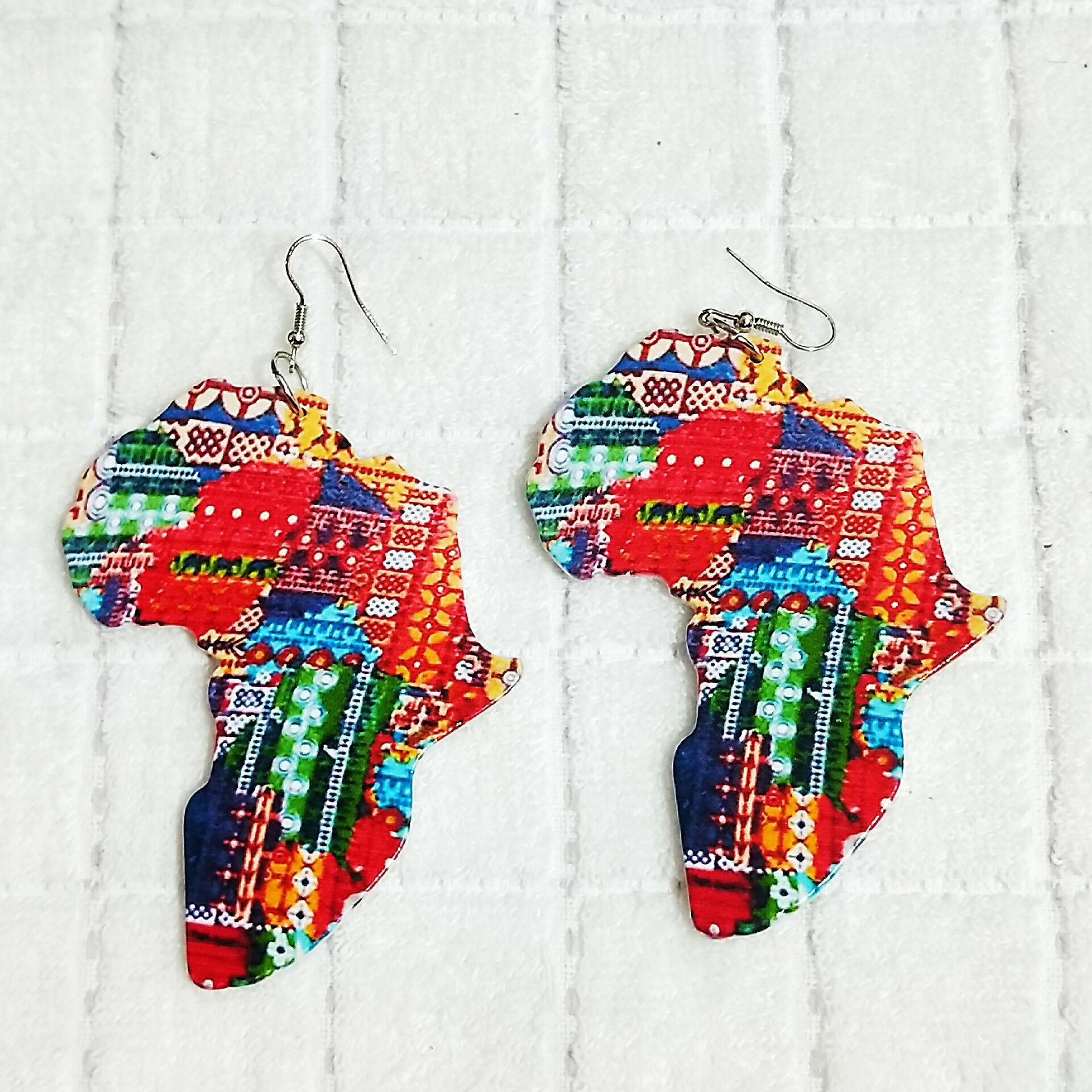 Pendientes De Madera Pintados Con Estampado De Grabado De Moda display picture 4