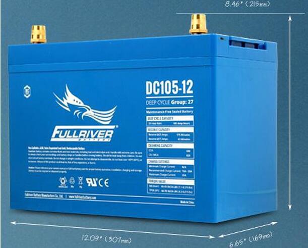 美国FULLRIVER电瓶DC115-12丰江免维护蓄电池12V10H电动车