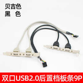 USB2.0后置挡板线 机箱扩展USB接口挡板 单条USB组合线 9P连接线