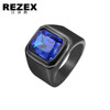 Capacious glossy ruby ring with stone stainless steel, European style, with gem, wholesale
