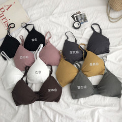 Korean Version Beautiful Back Threaded Strap Bra for Students, High School Girls, No Underwire, Thick, Anti-Slip, Camisole, Wrap Bra