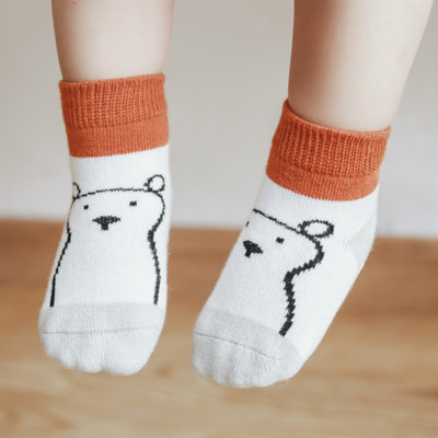 新款三双装宝宝袜子可爱卡通小熊儿童袜新生儿婴儿袜0-3岁|ru