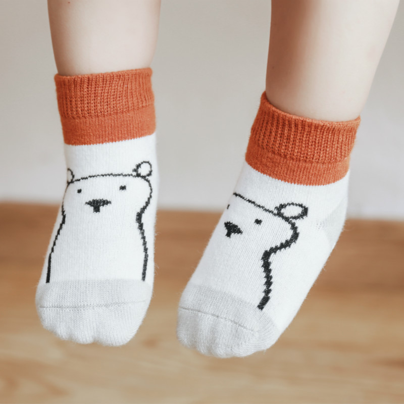 新款三双装宝宝袜子可爱卡通小熊儿童袜新生儿婴儿袜0-3岁|ru