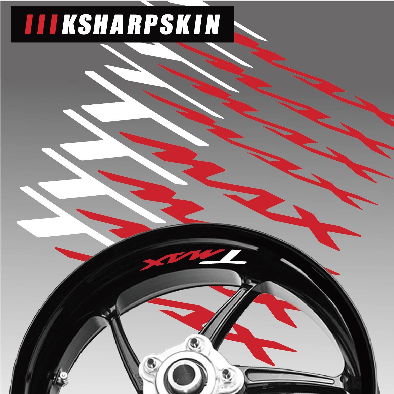 新款摩托车改装轮胎创意反光轮圈贴纸防水贴花适用于YAMAHA TMAX