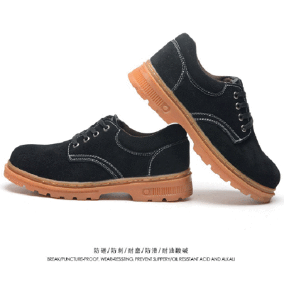 翻毛牛皮耐磨勞保鞋 四季鋼包頭防砸防刺跨境專供安全鞋