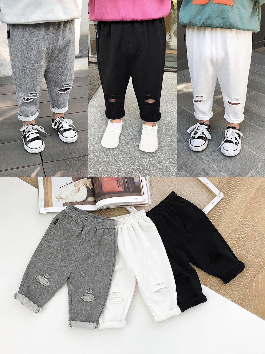 男童裤子2019新款春装 儿童破洞裤中小童休闲春夏潮|ms