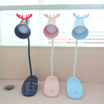 厂家供应维嘉隆WJL-618触摸小鹿夹灯学生护眼调光usb充电夹子台灯|ru