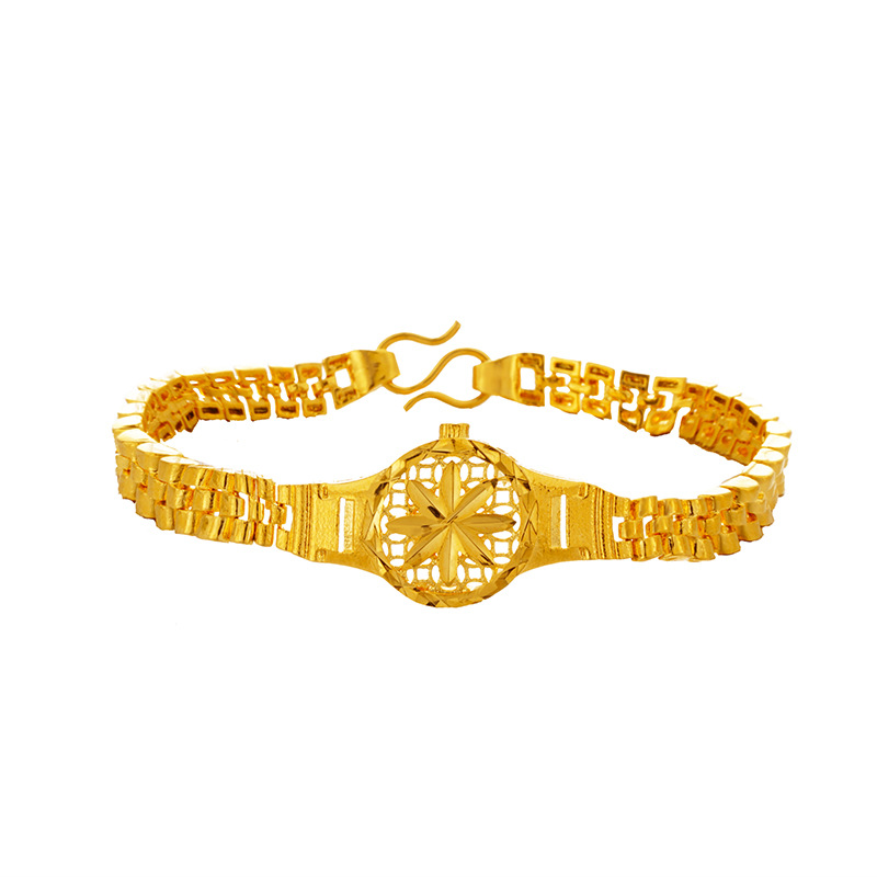 Nuevo Vietnam oro girasol reloj cadena Latón chapado 24K oro joyería para un largo tiempo no se desvanece pulsera de las mujeres