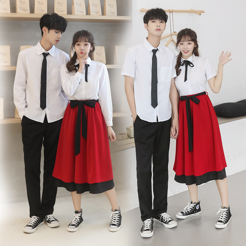 Japanese Sailor Uniform Student School Uniform High School Jk Uniform Class Uniform Two-Tone Skirt Short-Sleeve Set Long-Sleeve Campus Style Japanese Style