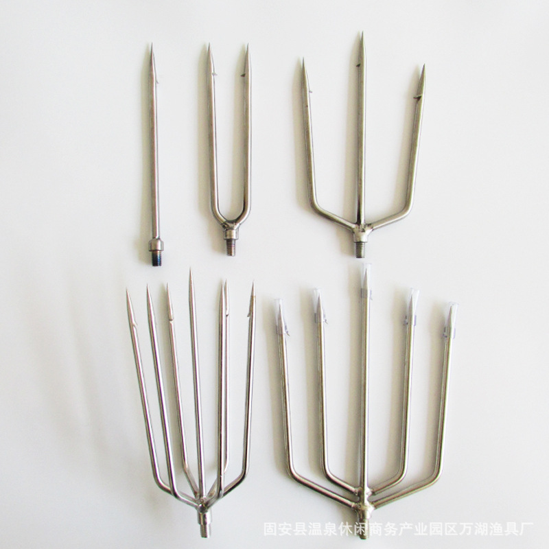 批发不锈钢带倒刺鱼叉 一齿三齿五齿鱼叉灯笼七叉渔具用品垂钓-阿里巴巴