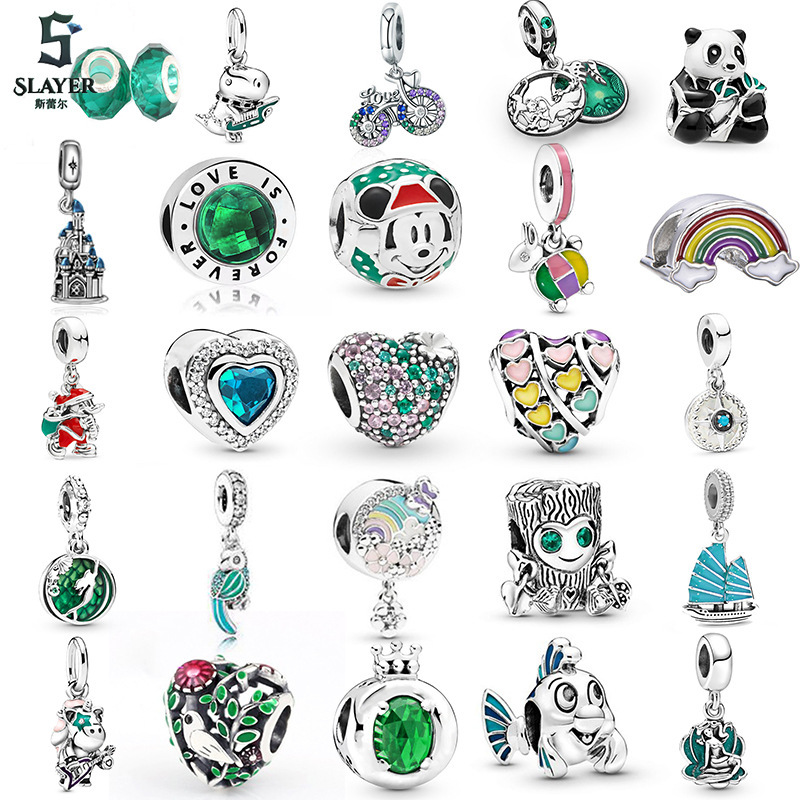 L fresh green charm beads pendant cute little animals & flowers. DIY New Year Bracelet Bracelet Gift L fresh green charm beads pendant cute little animals & flowers. DIY New Year Bracelet Bracelet Gift