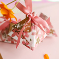浪漫樱之花 粉色系列金字塔三角喜糖盒成品含糖礼盒带糖发货 喜糖