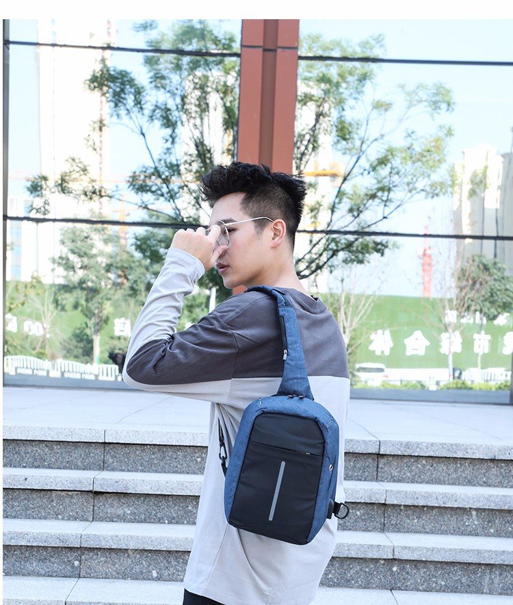 尼龙布胸包拉链