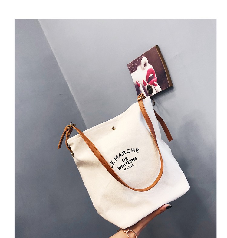 Manufacturer Sale Canvas Women 2021 Summer New Simple Korean Single Shoulder Crossbody Personalized Printed_voghion.com