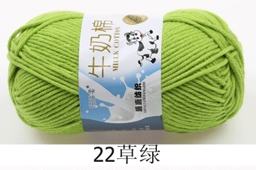 Пряжа Milk Cotton — моток 5-слойная средней крупности, 50 г, доступно 91 цвета