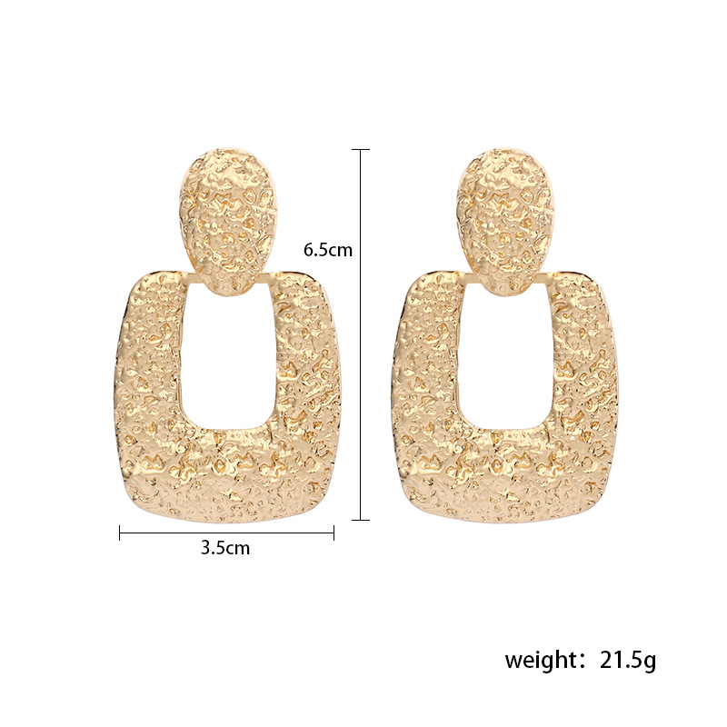 20g Weight Earrings Classification Wedding, Travel Occasion Women'S Gender Gold, Silver Color Fashion New Geometric Triangle Exaggerated Alloy Earrings For Women 3