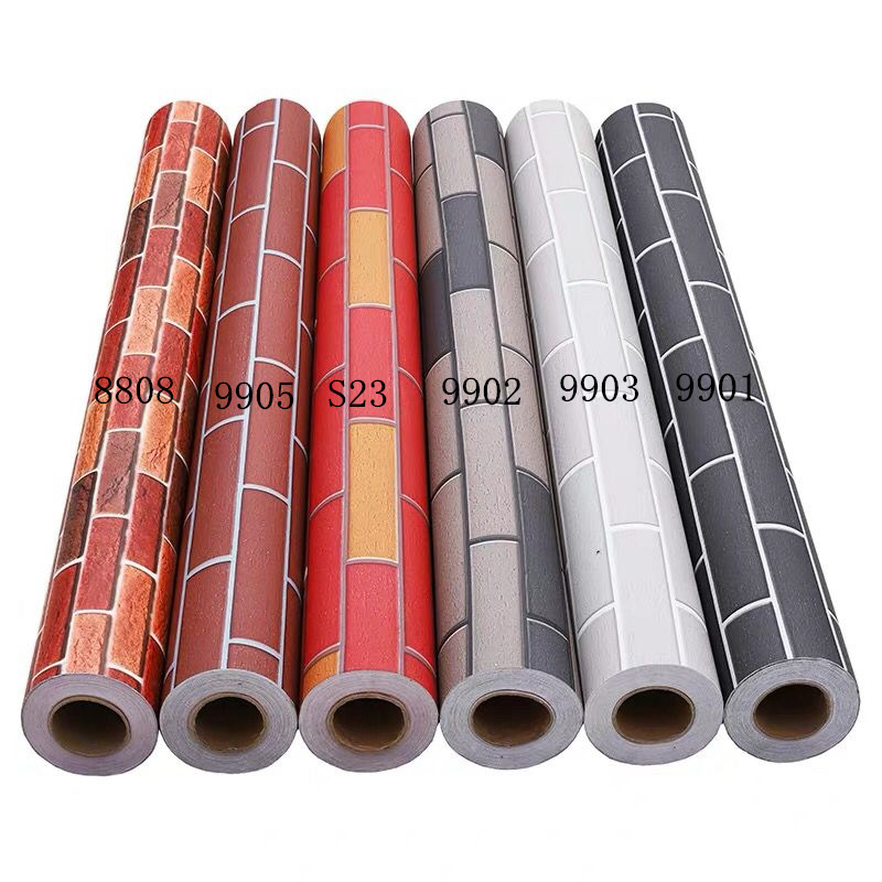 Three dimensional self-adhesive wallpapers on wall