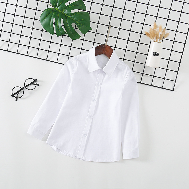 Children's white shirt boys long-sleeved...