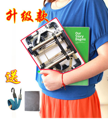 Manufactor wholesale fold Portable Stainless steel household travel schoolbag Shopping luggage cart Buy food pull rod Trolley