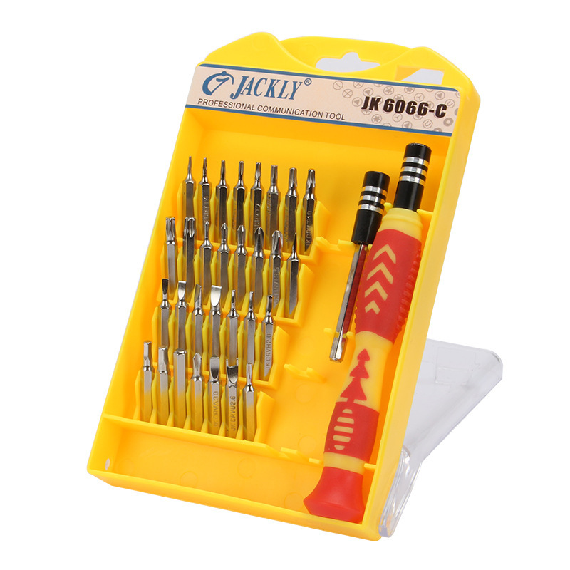 33件组合家用螺丝刀套装jackly电讯螺丝批 拆机维修工具JK-6066A