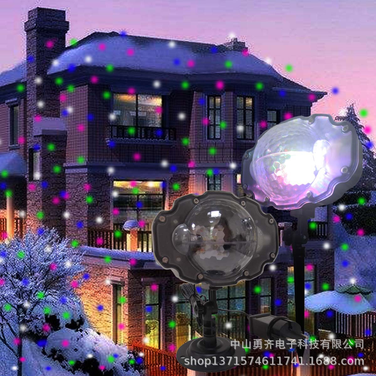 暴风雪花灯白光花园庭院装饰防水室内户外草坪欧美跨境圣诞下雪灯