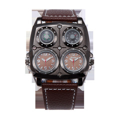 OULM European Radium 1140 Men's Watch Thermometer Compass Dual Time Zone Watch Brand New End Stock Exchange