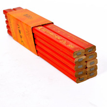 生產批發山城八角方形黑芯木工專用鉛筆帶刻度木匠划線記號筆紅色