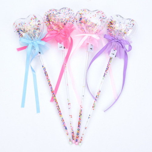 Luminous Magic Wand Rainbow Flash Fairy Wand Five-Pointed Star Pop Ball Love Starry Sky Ball Children's Toy Wholesale
