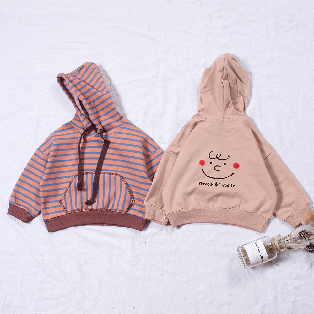 children Hooded Sweater 2019 Spring New products stripe AB Hooded sweater Korean Edition Long sleeve Sisters Sweater