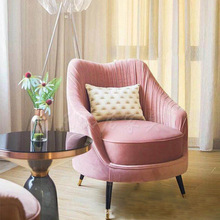 北欧后现代轻奢布艺沙发椅休闲老虎椅单人沙发客厅卧室小沙发椅