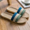 Slide, straw summer non-slip slippers suitable for men and women for beloved indoor, cotton and linen