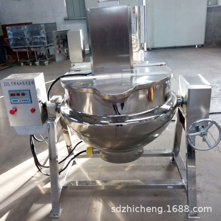 全不锈钢制作搅拌夹层锅 电加热搅拌夹层锅 牛肉酱搅拌夹层锅